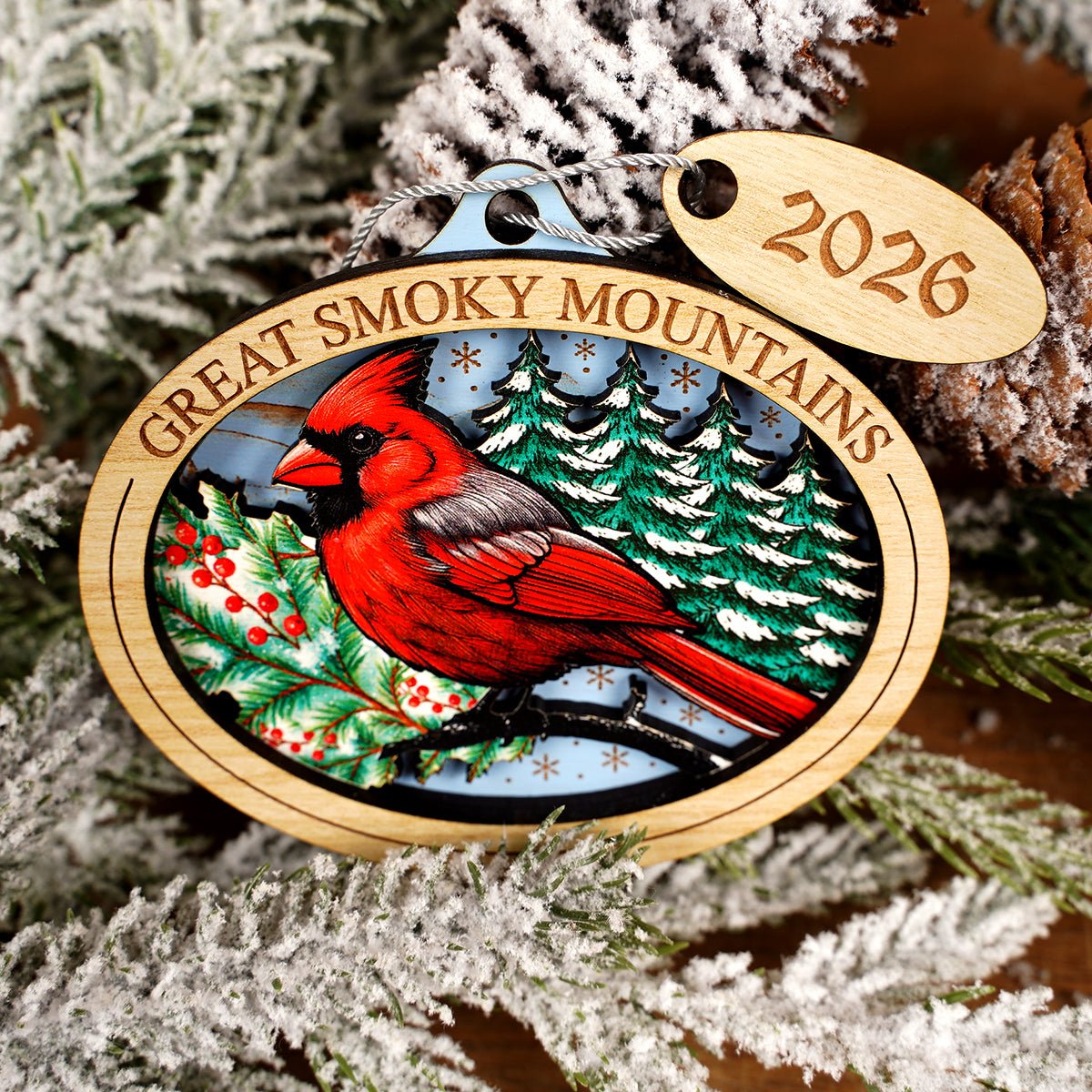 Great Smoky Mountains Cardinal Ornament
