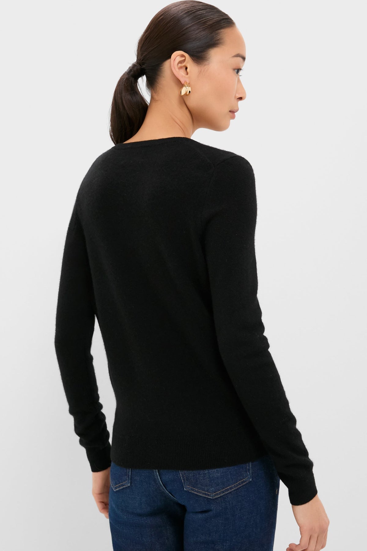 Black Cashmere Katherine V-Neck Sweater