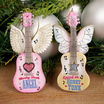 Honky Tonk Guitars with Wings Ornaments