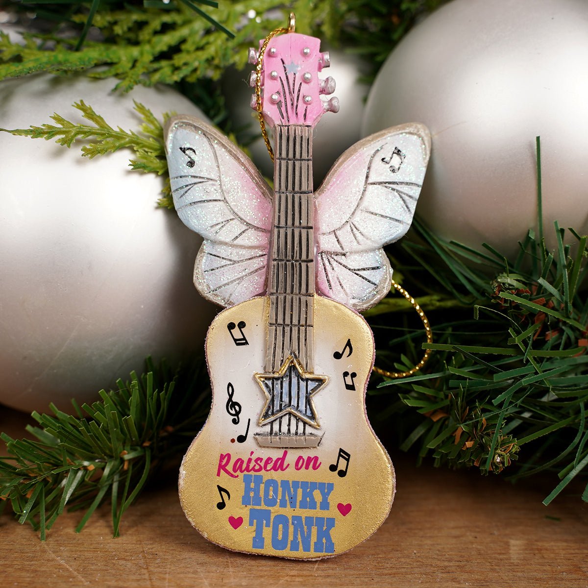Honky Tonk Guitars with Wings Ornaments