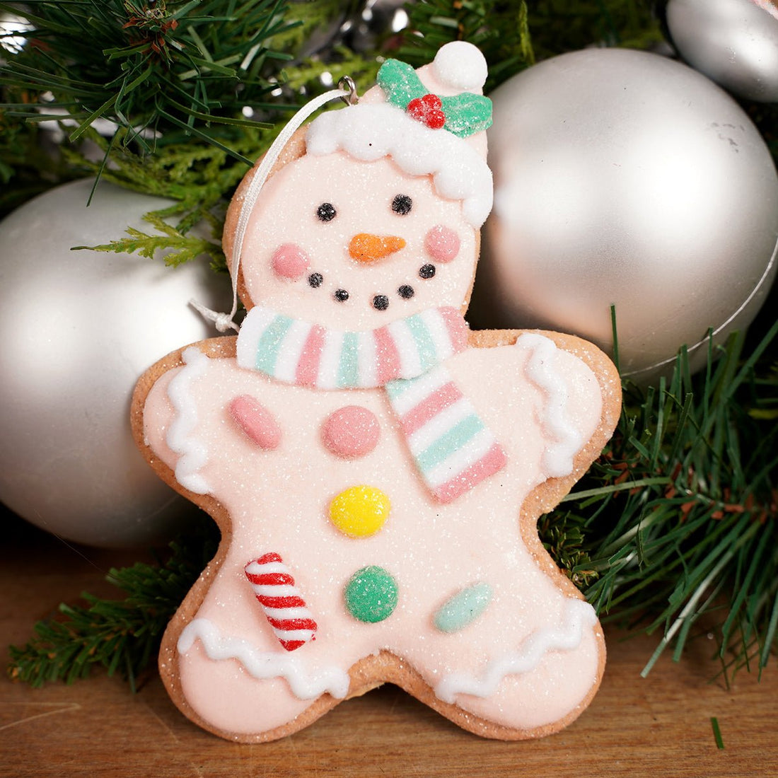 Pink Gingerbread Man Ornament