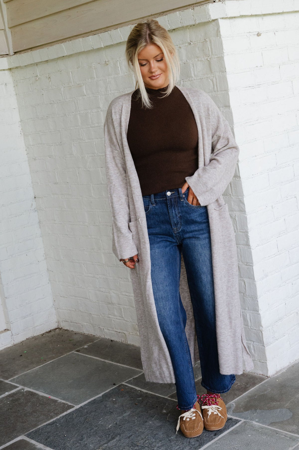 Zoe Tie Cardigan-Light Mocha
