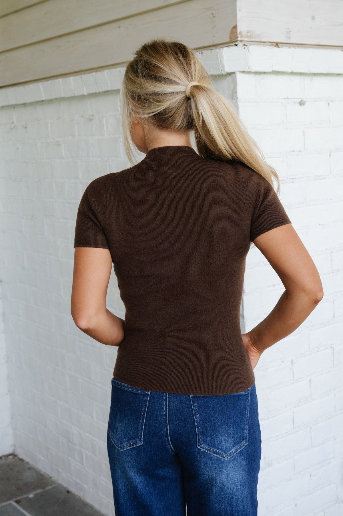 Dolly Soft Knit Sweater Top-Dark Chocolate