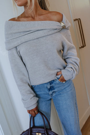 Riley Bubble Sweater-Grey