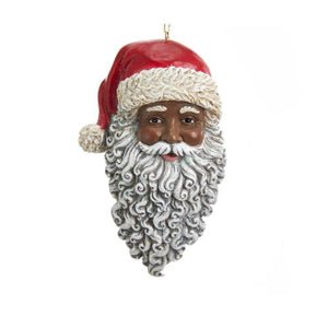 4" African American Santa Face Ornament
