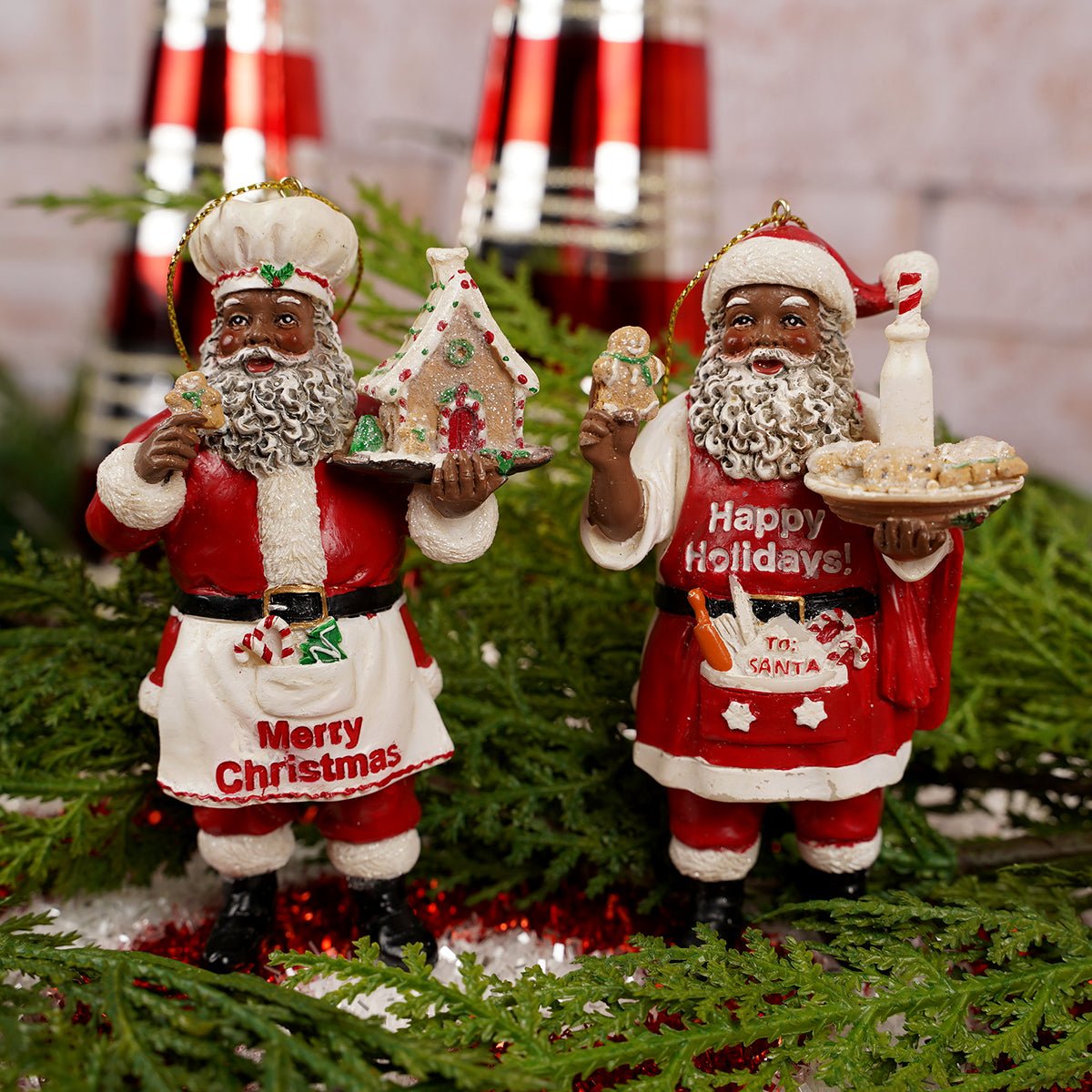 Heritage Chef Santa Ornaments Two Styles