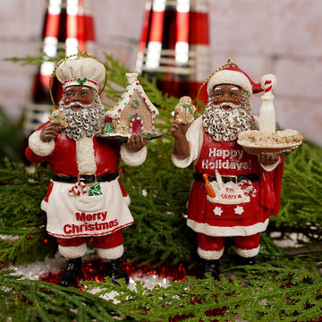 Heritage Chef Santa Ornaments Two Styles