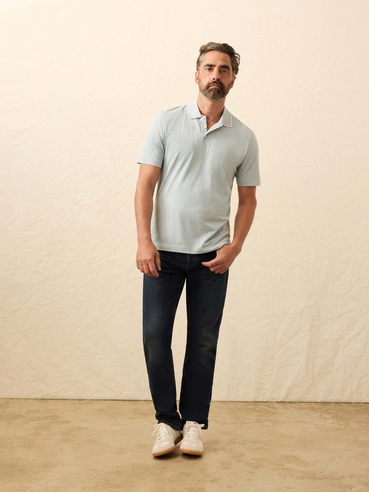 Short-Sleeve Movement Pique Polo - Huron Blue Melange