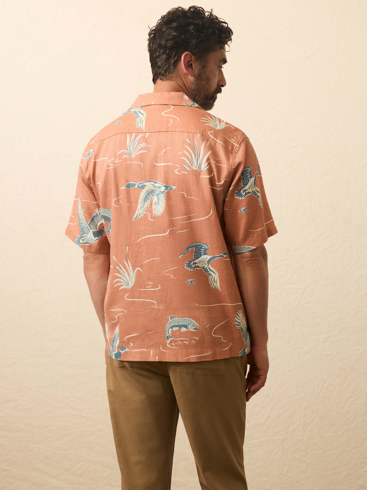 Short-Sleeve Resort Shirt - Red Riverside
