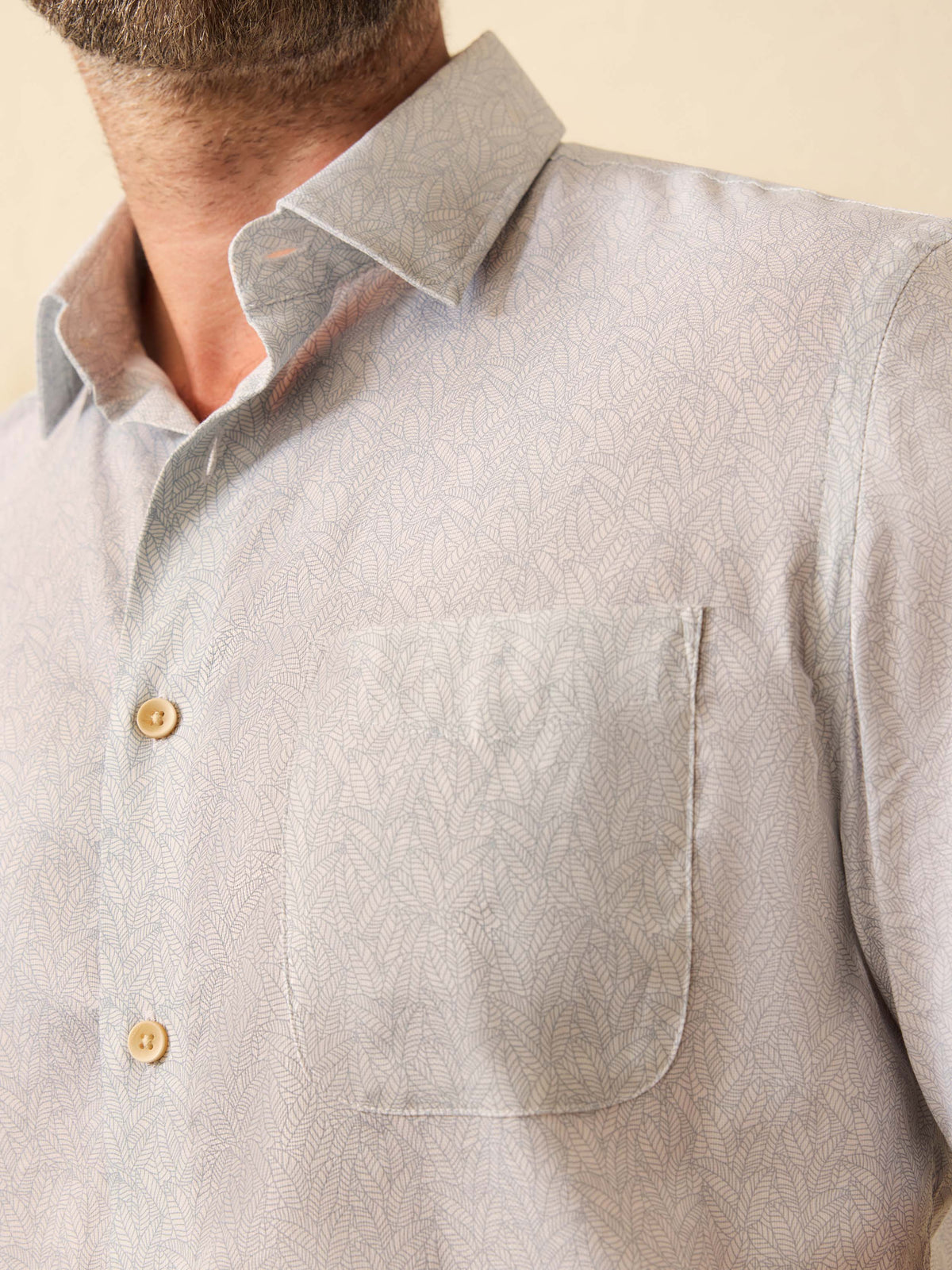 Short-Sleeve Movement Monterey Shirt - Ivory Sky Rainforest
