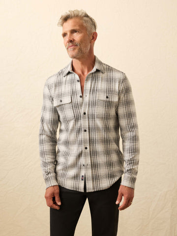 Legend Sweater Shirt - Charcoal Cream Plaid