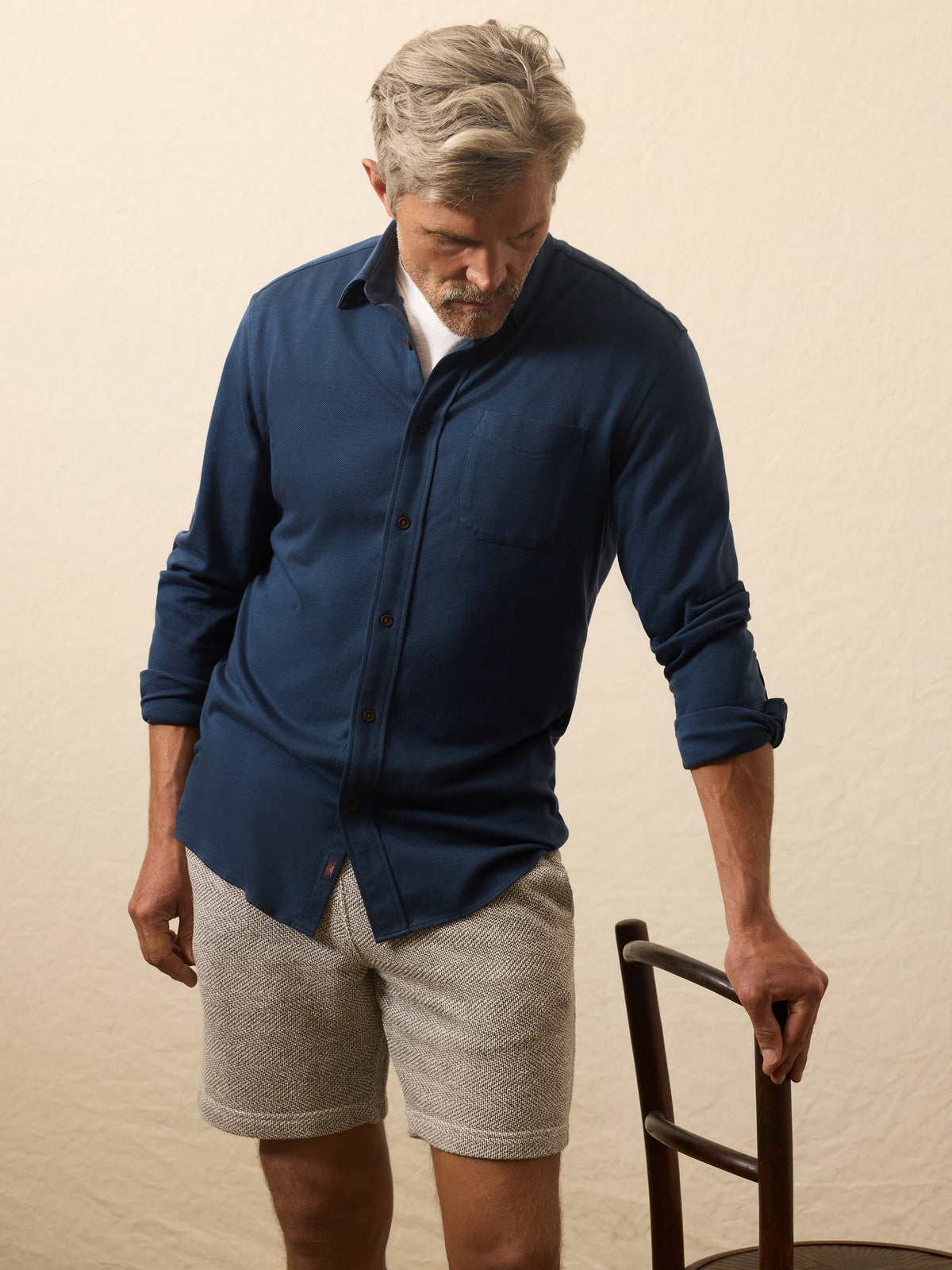 Coastline Knit Shirt - Blue Nights