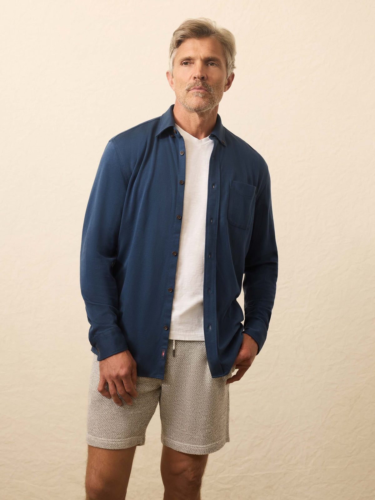 Coastline Knit Shirt - Blue Nights