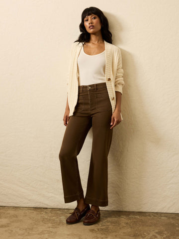 Stretch Terry Patch Pocket Ankle Pant - Walnut