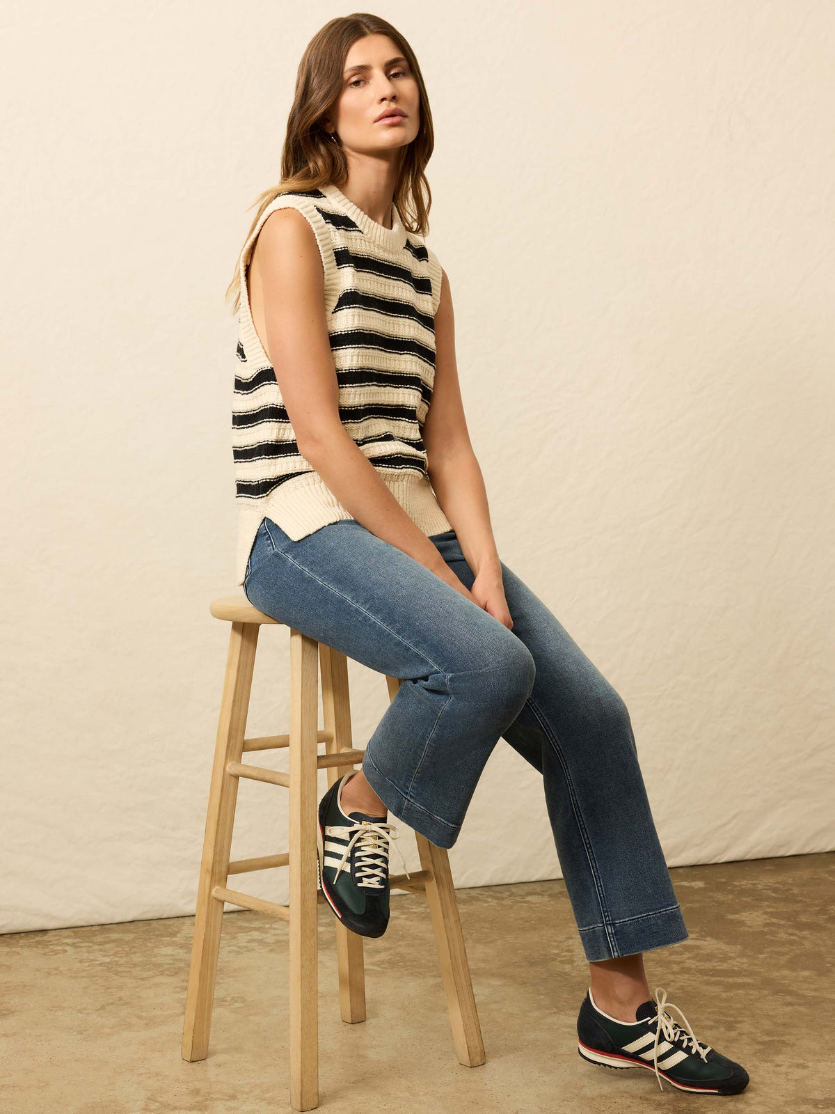 Heirloom Cotton Sweater Vest - Licorice Lines