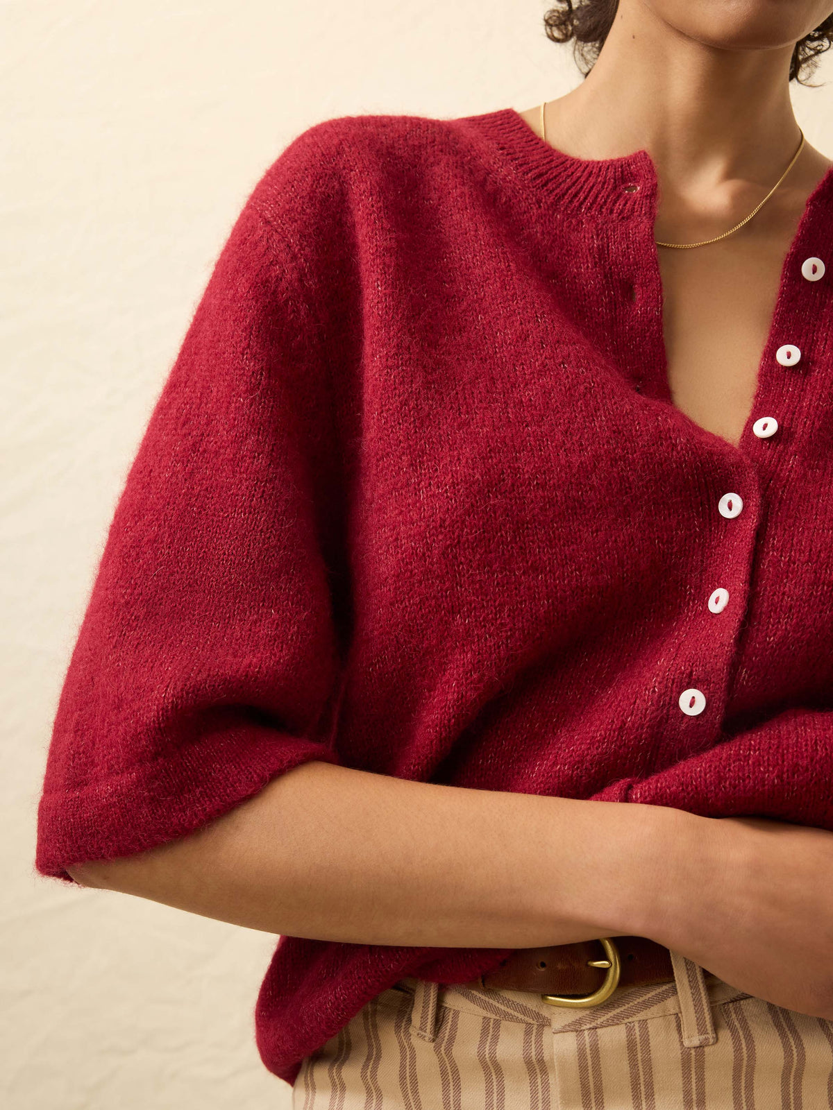 Apres Alpaca Cardigan - Wine Rust