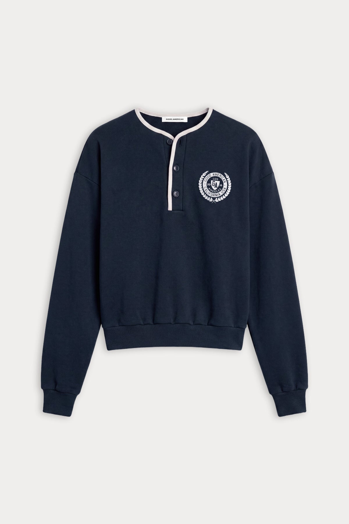 THE BRUSHED FLEECE HENLEY | NEW NAVY