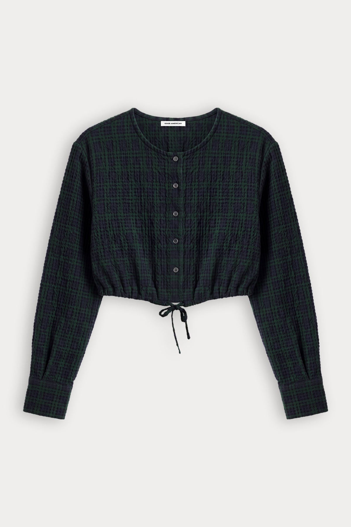 THE CRINKLE CINCHED SHIRT | FOREST PLAID