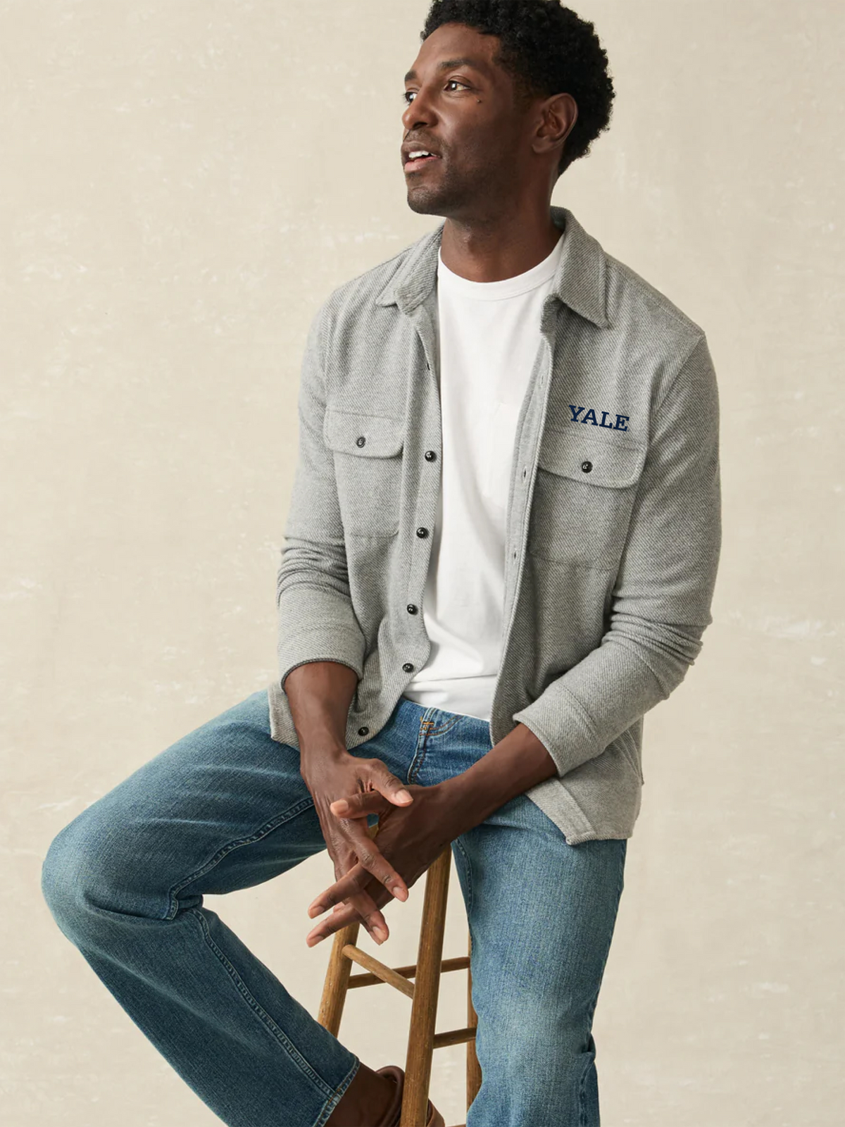 Yale Legend Sweater Shirt - Fossil Grey Twill