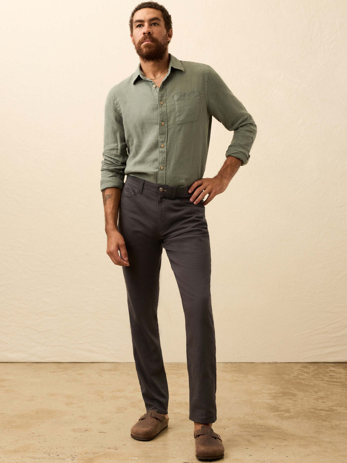 Movement Linen 5-Pocket Pant - Washed Black