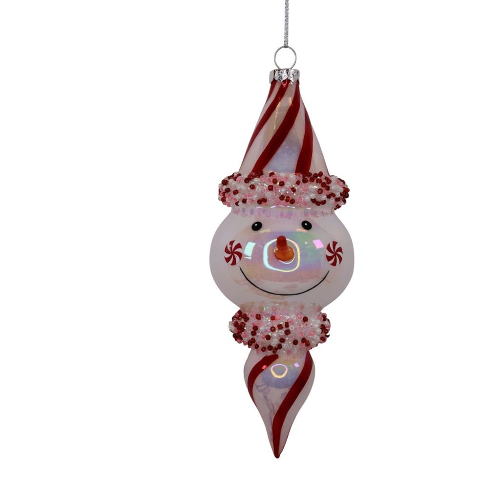 Peppermint Snowman Finial