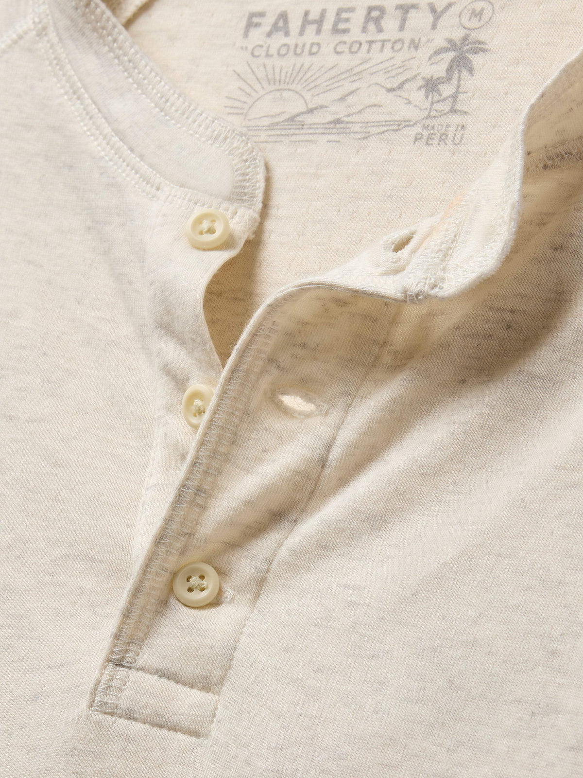 Long-Sleeve Cloud Henley - Ivory Heather
