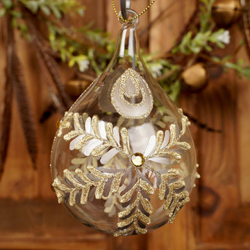 5.5Inch Glass Gold Leaf Ornament