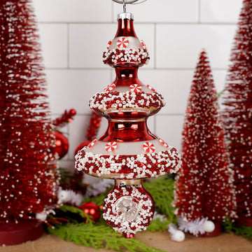 Glass Red Sprinkle Tree Ornament