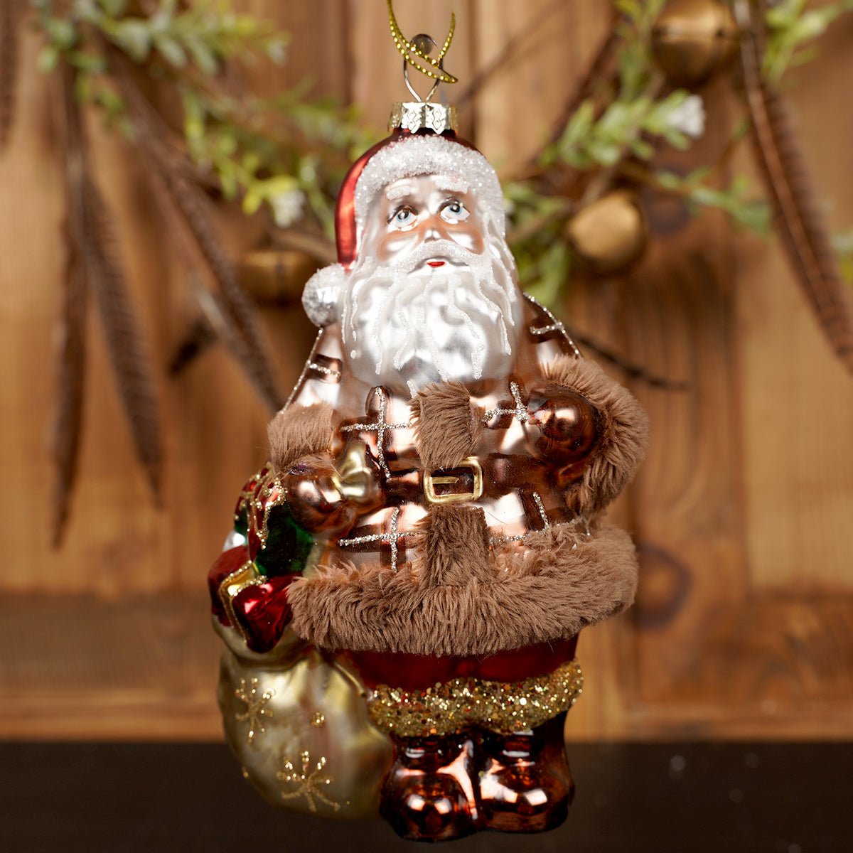 Glass Santa Claus Christmas Ornament