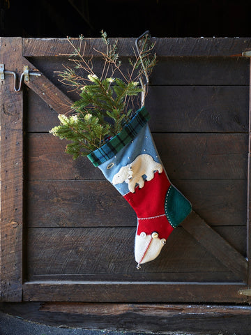 Heirloom Polar Bear Wool Stocking