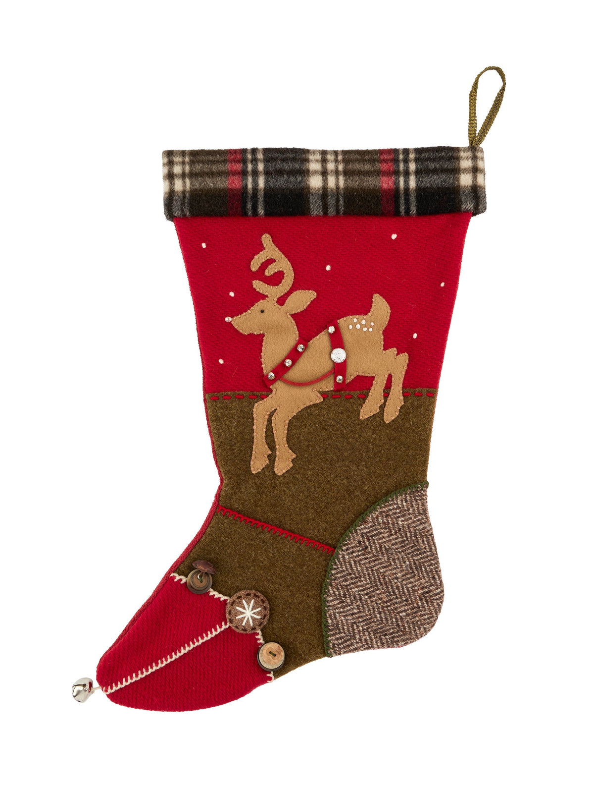 Heirloom Reindeer Wool Stocking