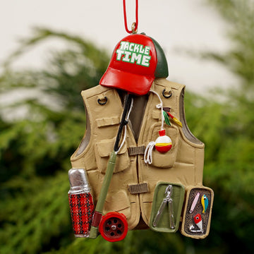 Fishing Vest and Hat Christmas Ornament