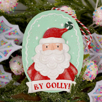 Green Santa Claus By Golly Ornament