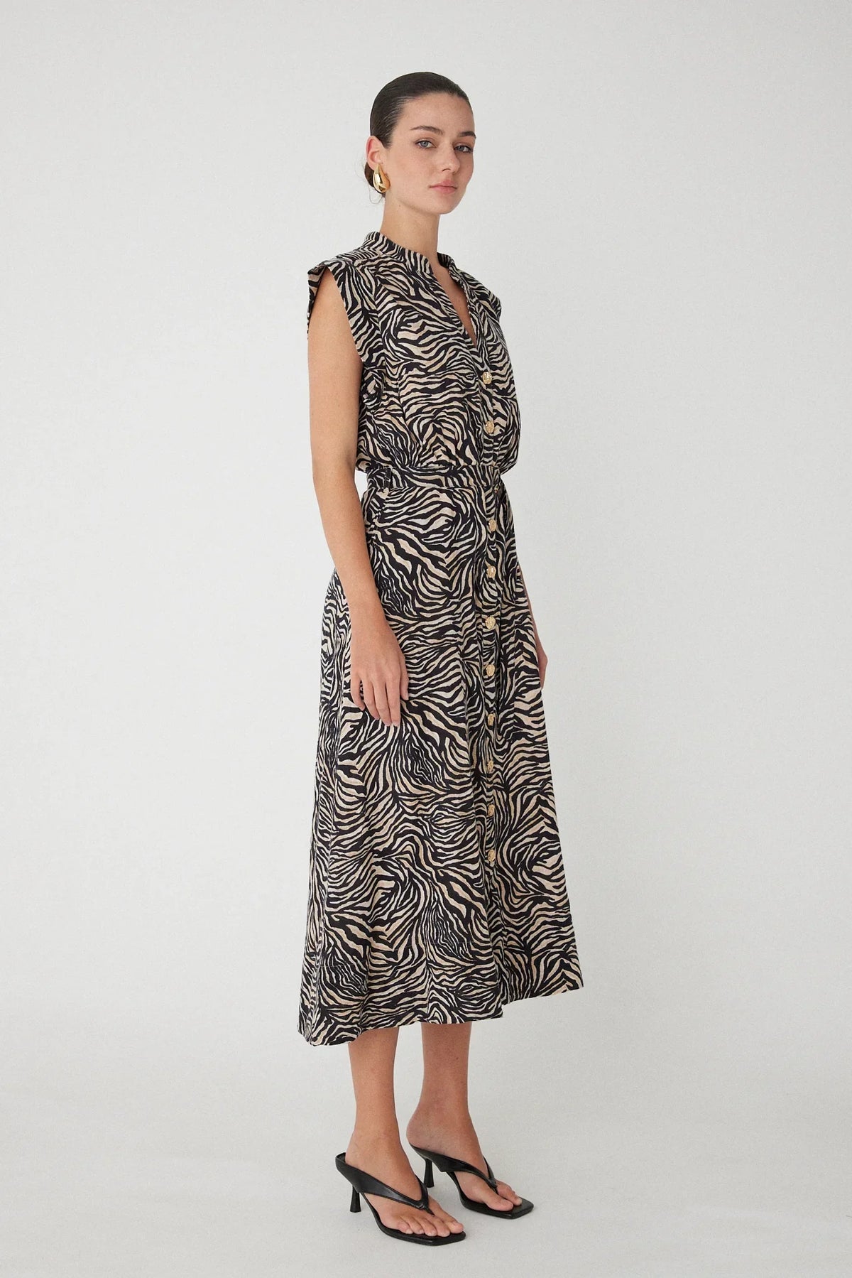 COLLINS TWO COLOR COTTON PRINT DRESS