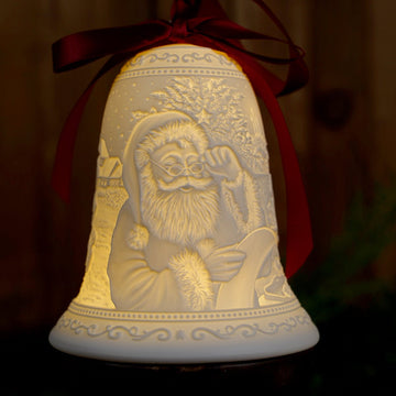 Santa Christmas Bell Luumii Light Ornament