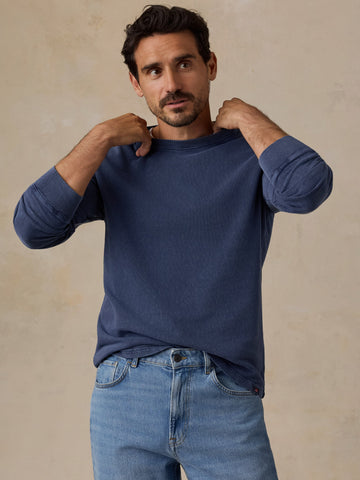 Long-Sleeve Recycled Terry Tee - Dusk