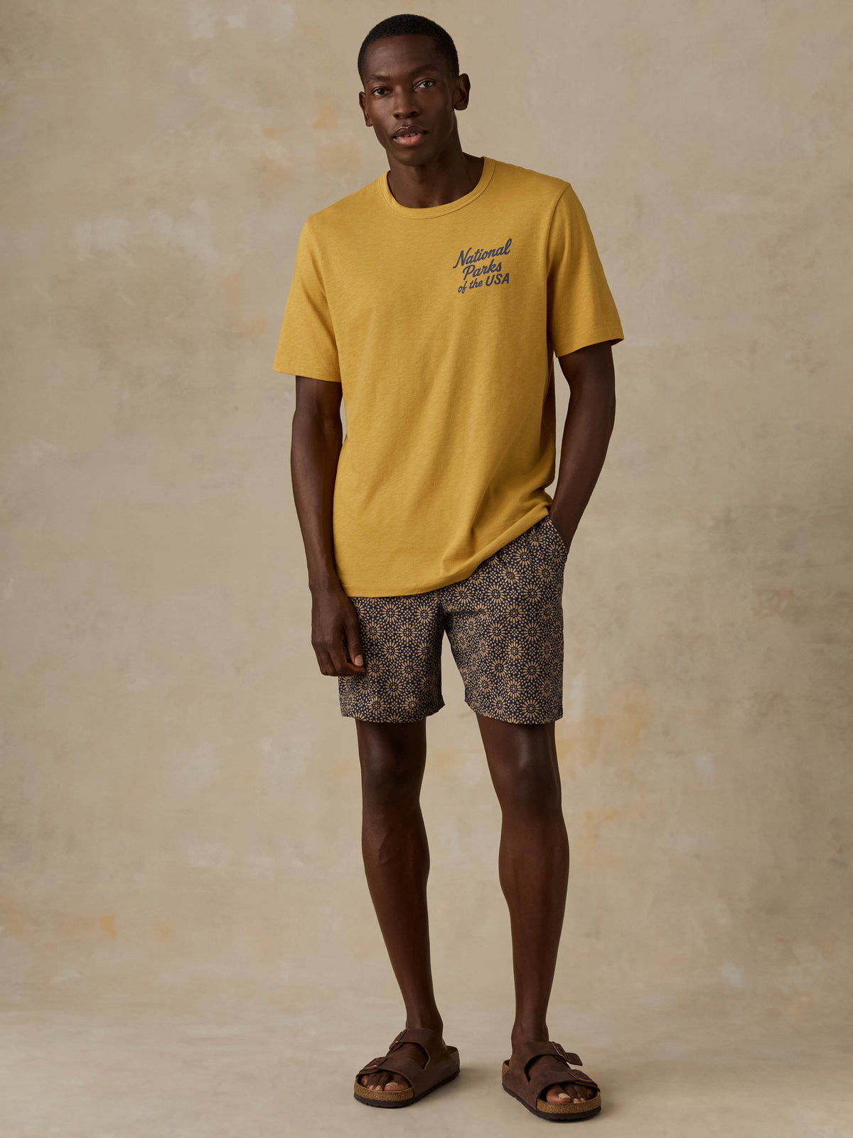 Faherty x Parks Project National Parks Short-Sleeve Sunwashed Regenerative Tee - Sunset Gold