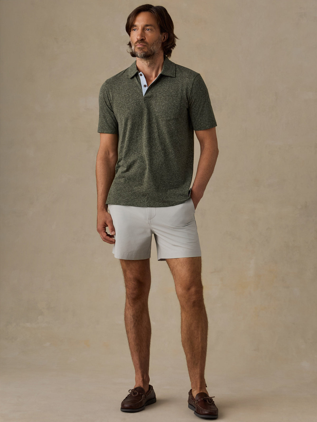 Short-Sleeve Breeze Polo - Olive Cliff Heather