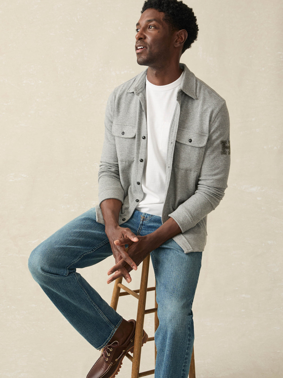 Harvard Legend Sweater Shirt - Fossil Grey Twill