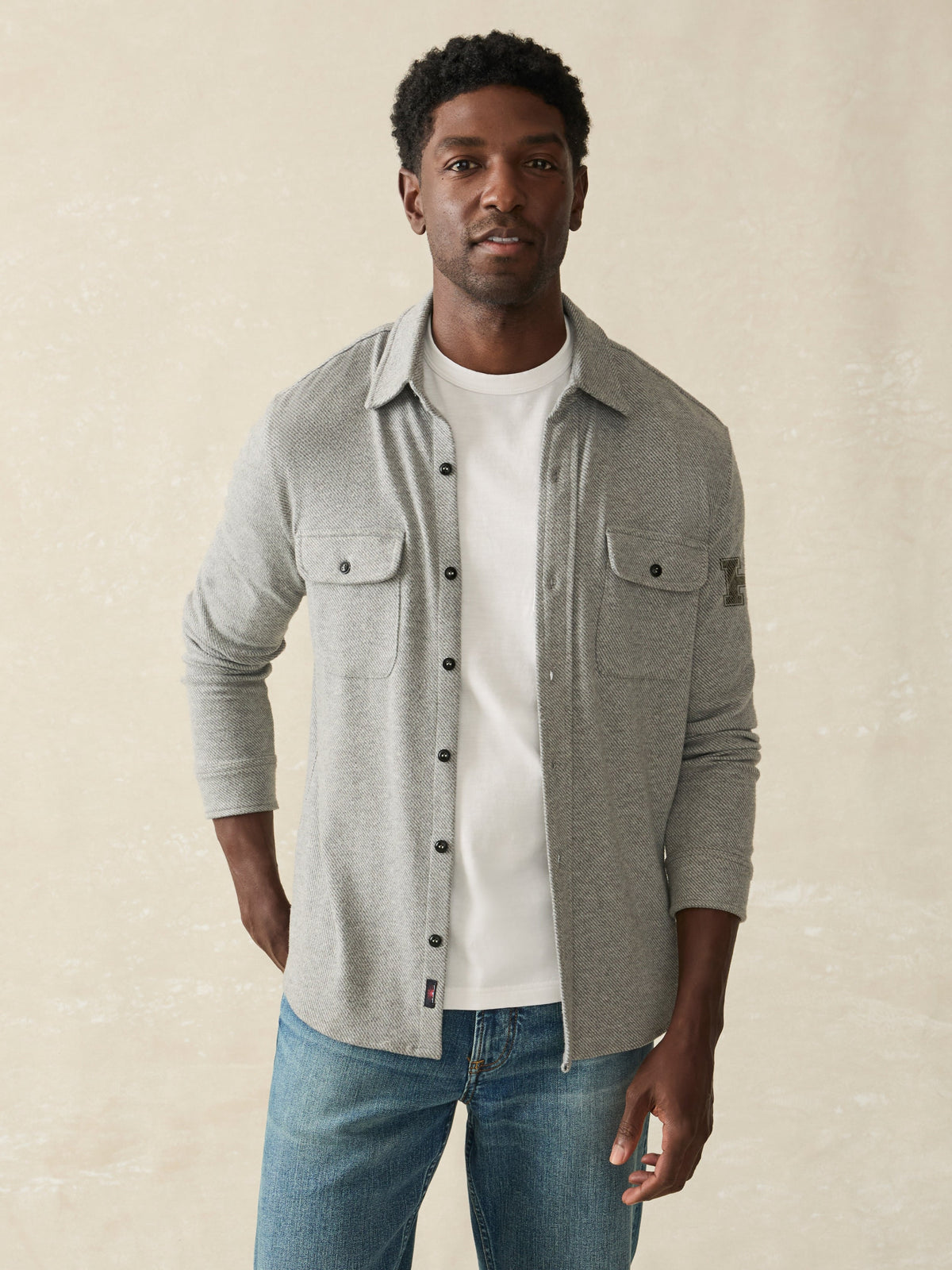 Harvard Legend Sweater Shirt - Fossil Grey Twill