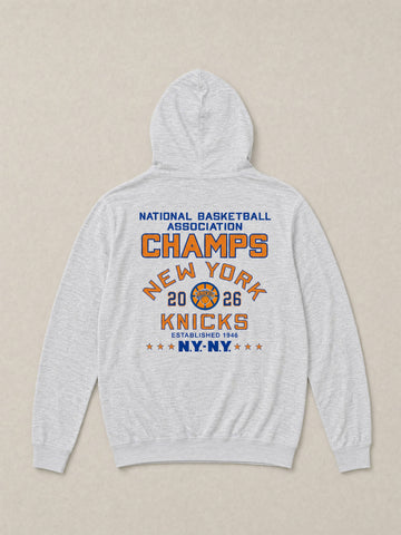 NY Knicks Sunwashed Organic Hoodie - Light Grey Heather