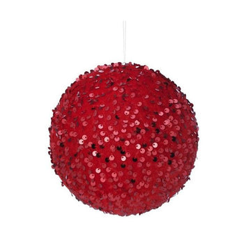 6 Inch Red Sequin Ball Ornament
