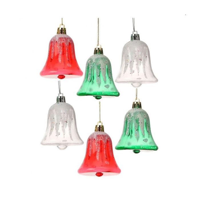 Iced Vintage Bell Ornament Set of 6