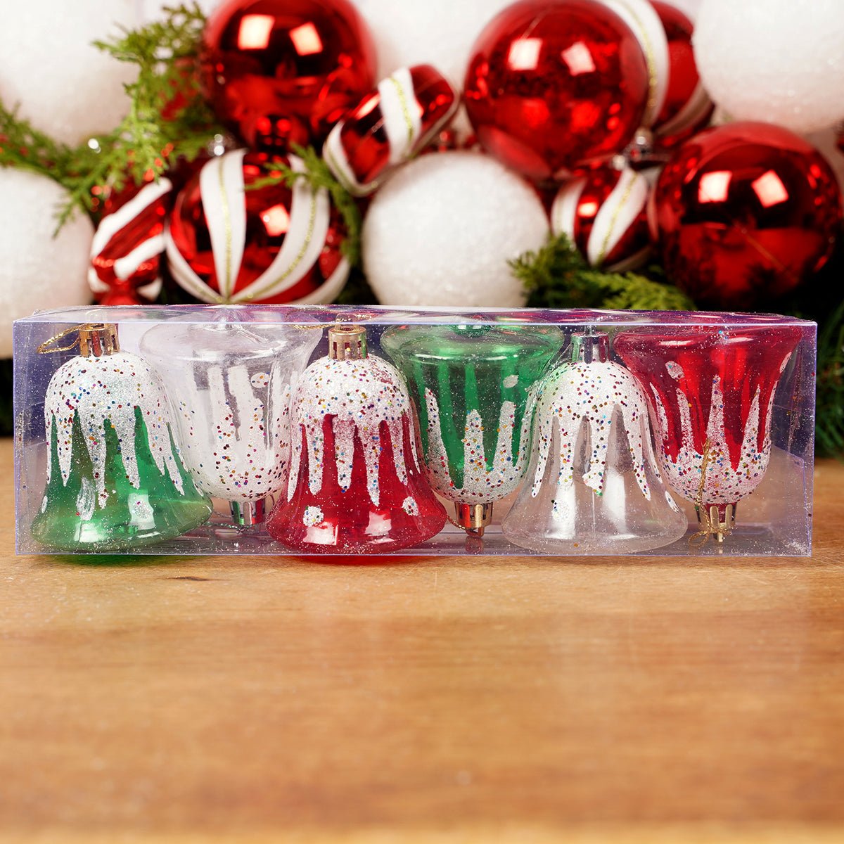 Iced Vintage Bell Ornament Set of 6