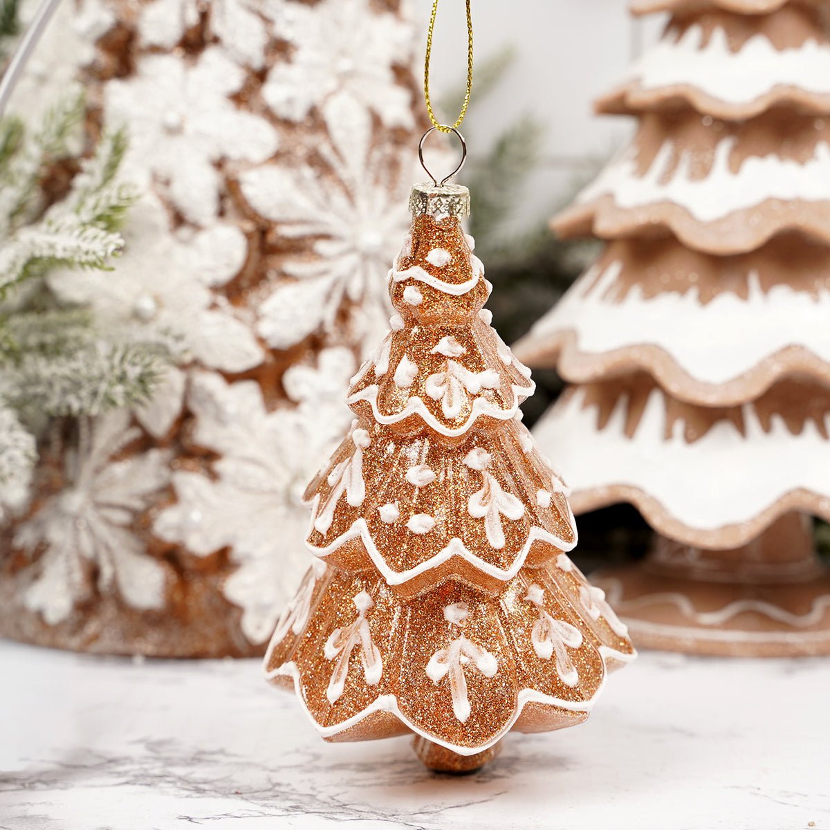 Glass Gingerbread Cookie Tree Ornament