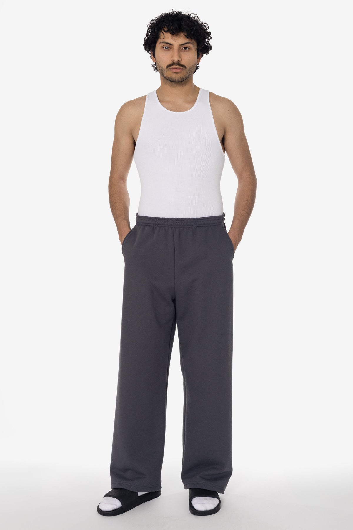 MWF1045 - 10 oz. Mid-Weight Poly Cotton Fleece Wide Open Bottom Sweatpant