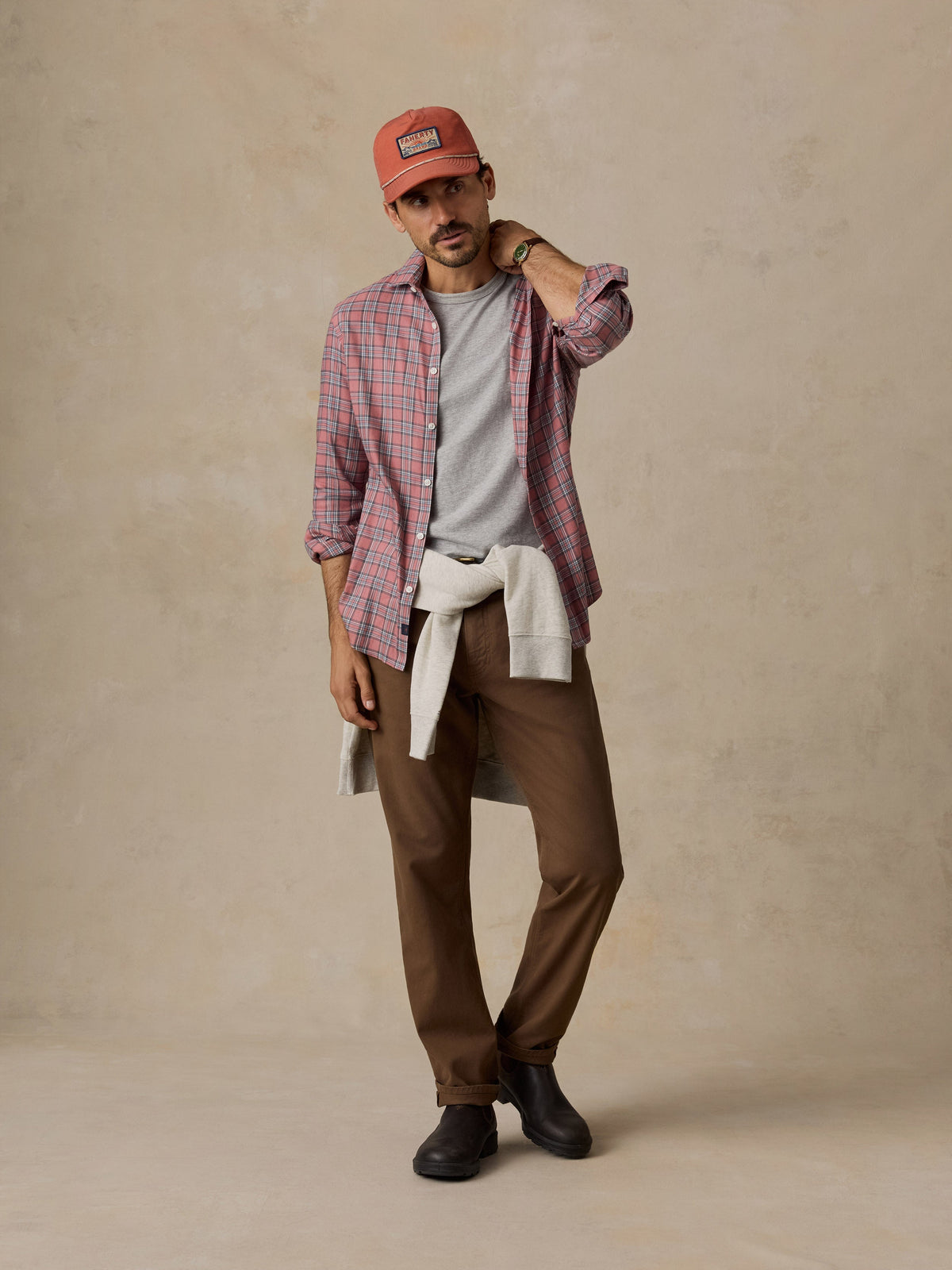 Soft Twill Movement Shirt - Crimson Rock Plaid