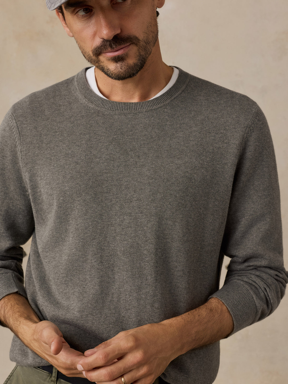 Long-Sleeve Sweater Tee - Olive Range Melange