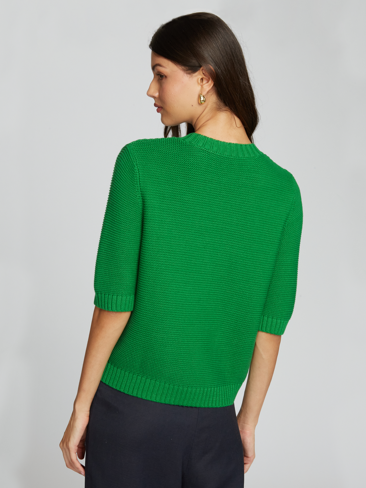 Button Front Elbow Sleeve Jacket W/ Pockets in Clover