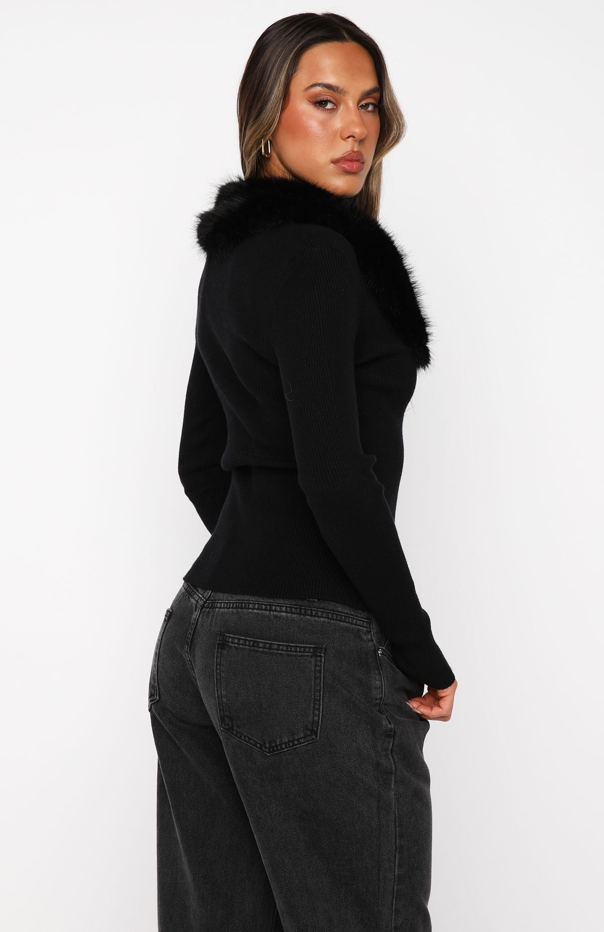 All Bundled Up Knit Cardigan Black